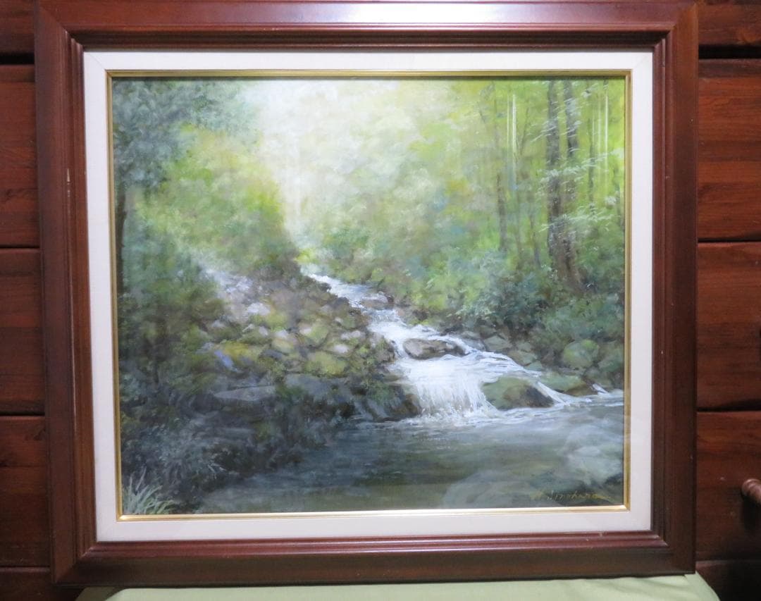 ◆  初夏の渓谷（仮題）　「H.Shimohira」　油彩　F10号   ◆