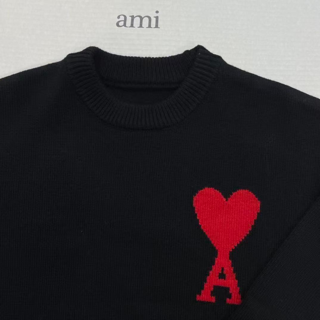 AMI PARIS ブラック ニットセーター 男女兼用 M23 - メルカリ