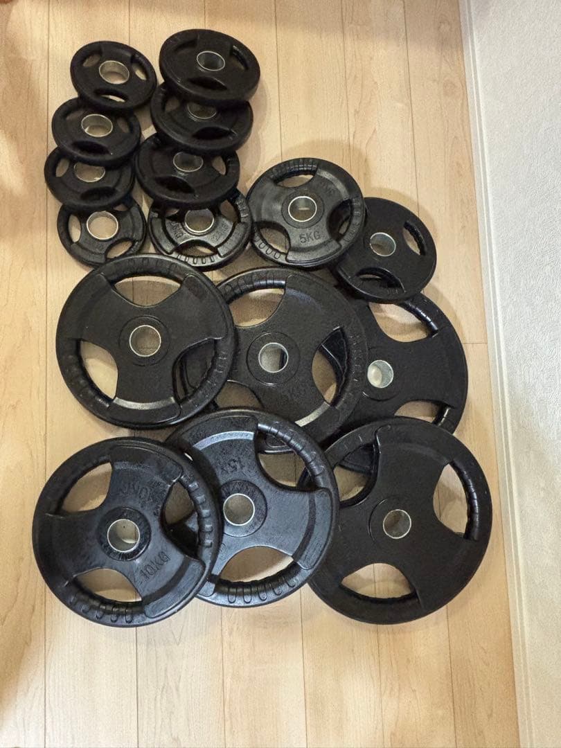 オリンピック ラバープレート　ダンベルプレート　引き取り限定　115キロ オリンピックプレート 20kg 2枚組 径50mm ラバー材質 ダンベルプレート