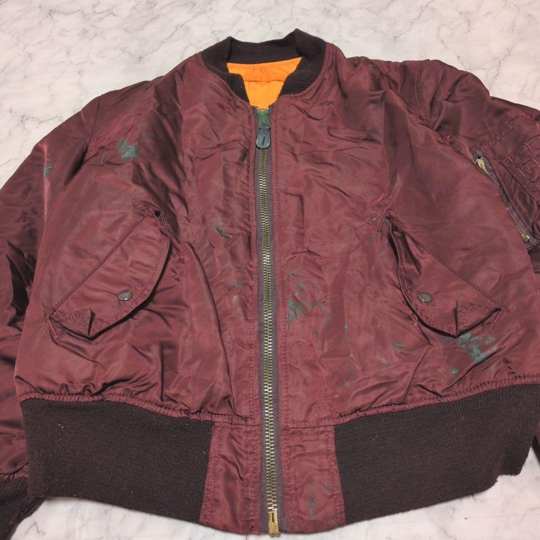 《希少カラー》 USA製 ALPHA MA-1 L ヴィンテージ バーガンディ