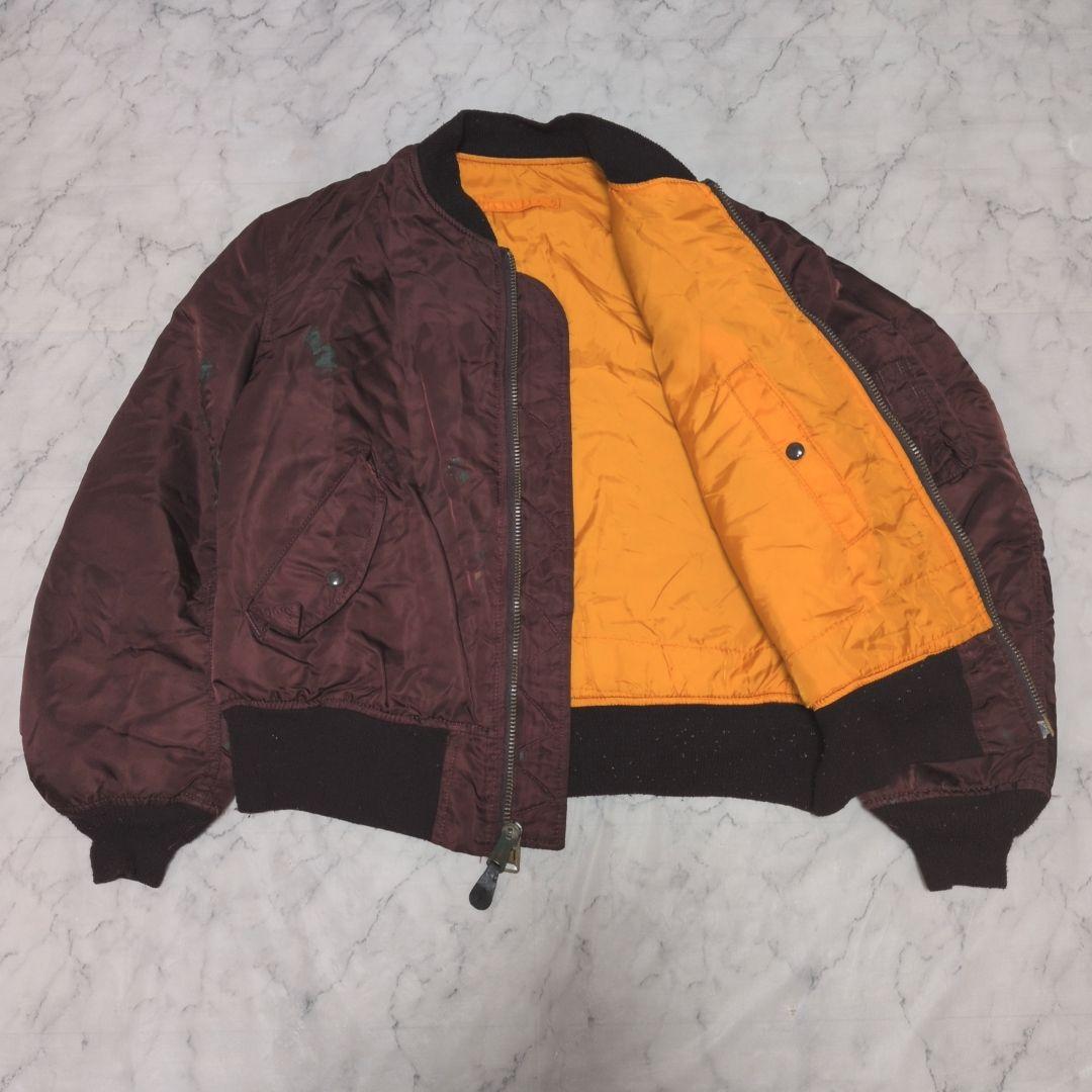 《希少カラー》 USA製 ALPHA MA-1 L ヴィンテージ バーガンディ