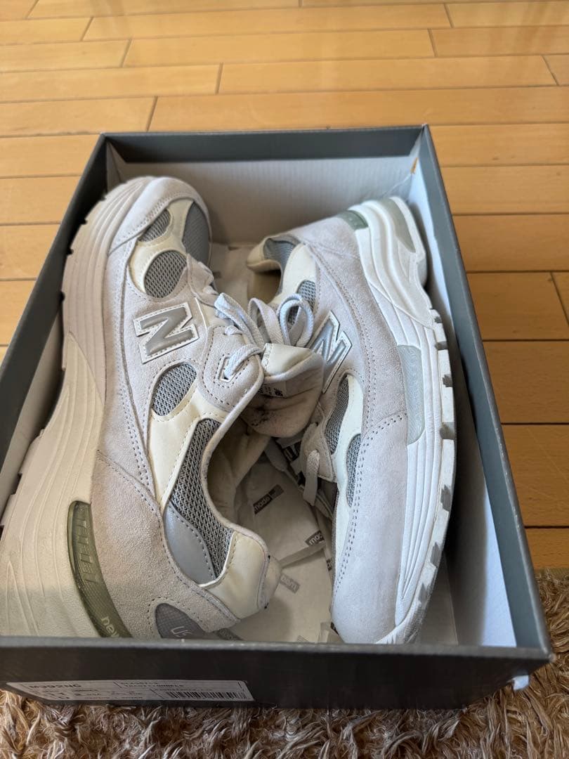 New Balance 992 ホワイトグレー スニーカー 29.5cm