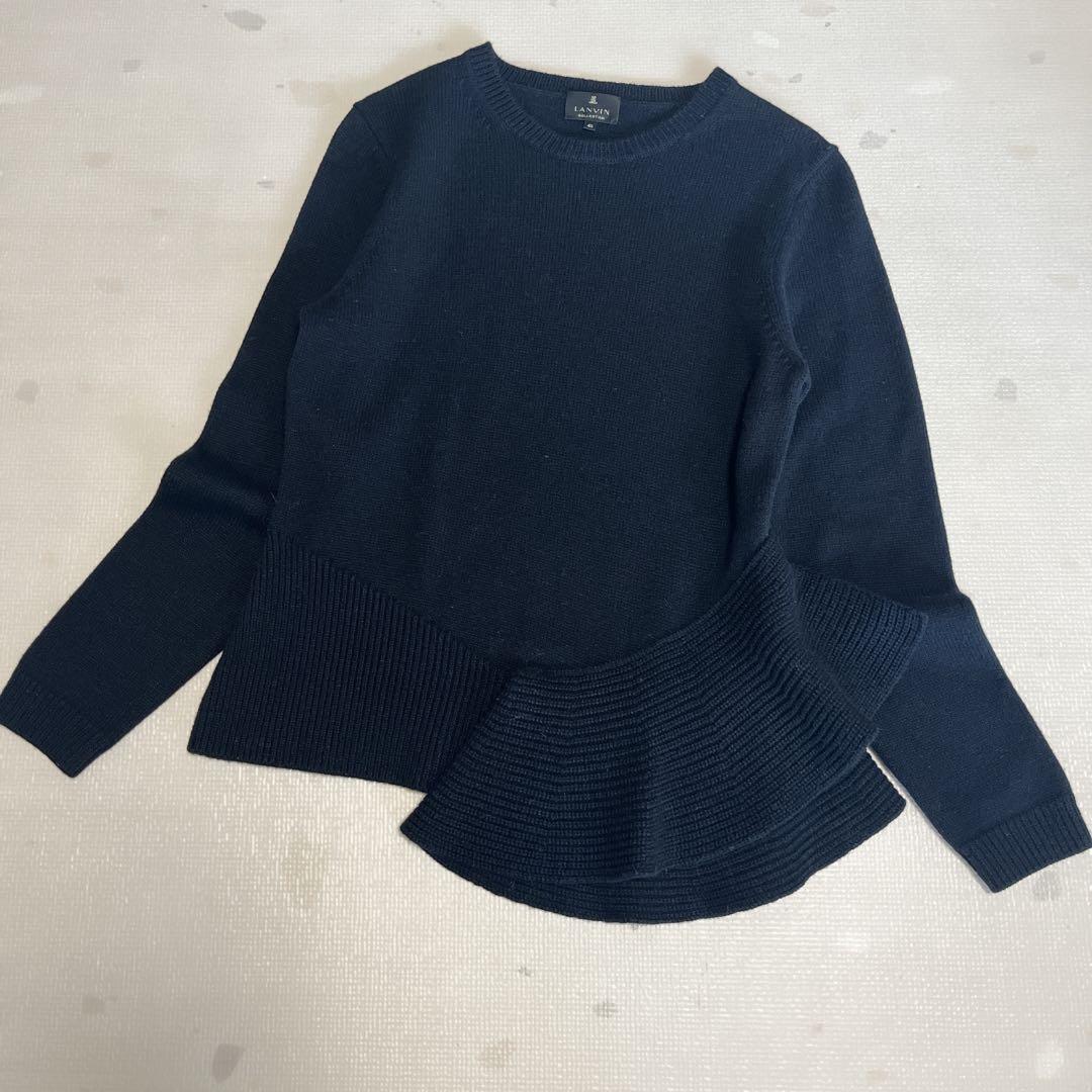 ランバンコレクション　ニット　プルオーバー　シルク　アルパカ　ブラック　40 市松柄プルオーバーニット | LANVIN COLLECTION (Women)/ランバン