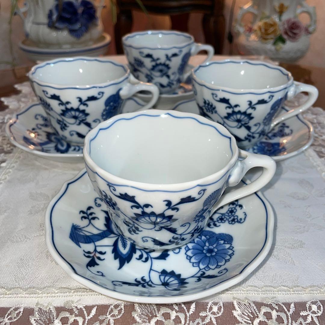 Blue Danube ブルーダニューブ カップソーサー 4客セット 未使用