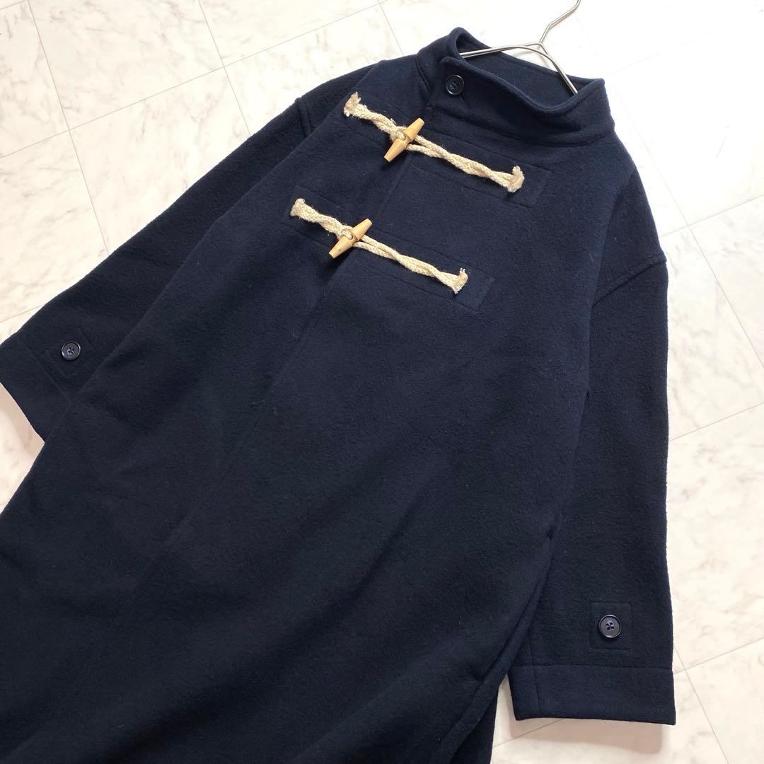 グランマママドーター ネイビー濃紺 スタンドカラー ダッフルコート