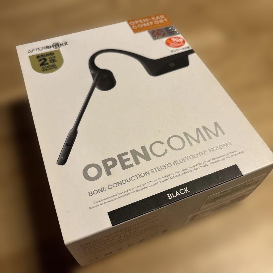 AFTERSHOKZ OPENCOMM 骨伝導イヤホン ブラック Amazon.co.jp: 公式ストア正規品】 Shokz OpenComm 骨伝導イヤホン