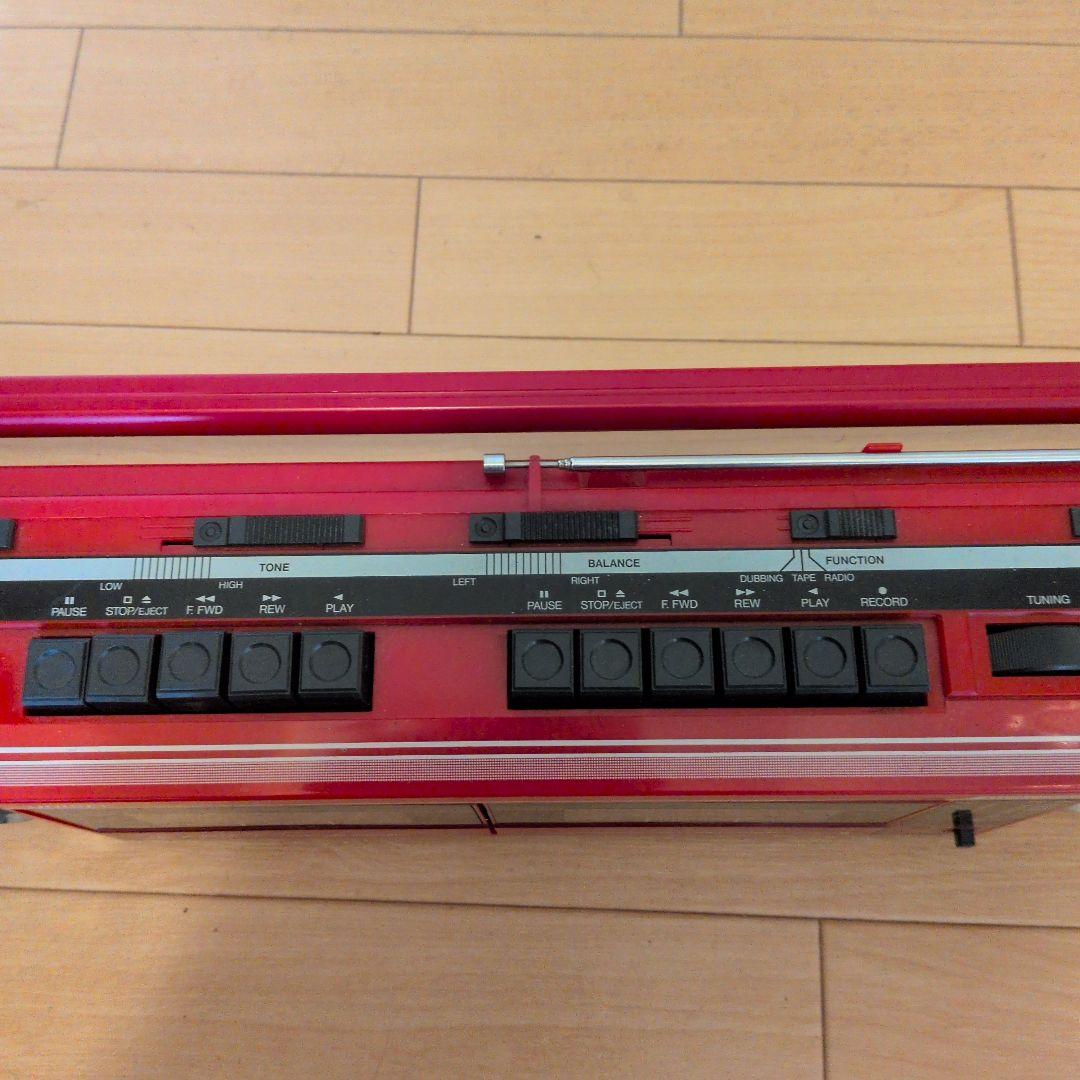 UNISEF ダブルカセットラジカセ 赤 - メルカリ