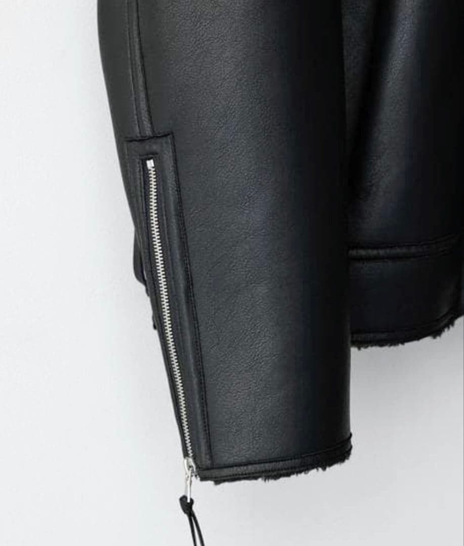 極美品】WYM B-6 フェイクムートンジャケット M ブラック 短丈 - メルカリ