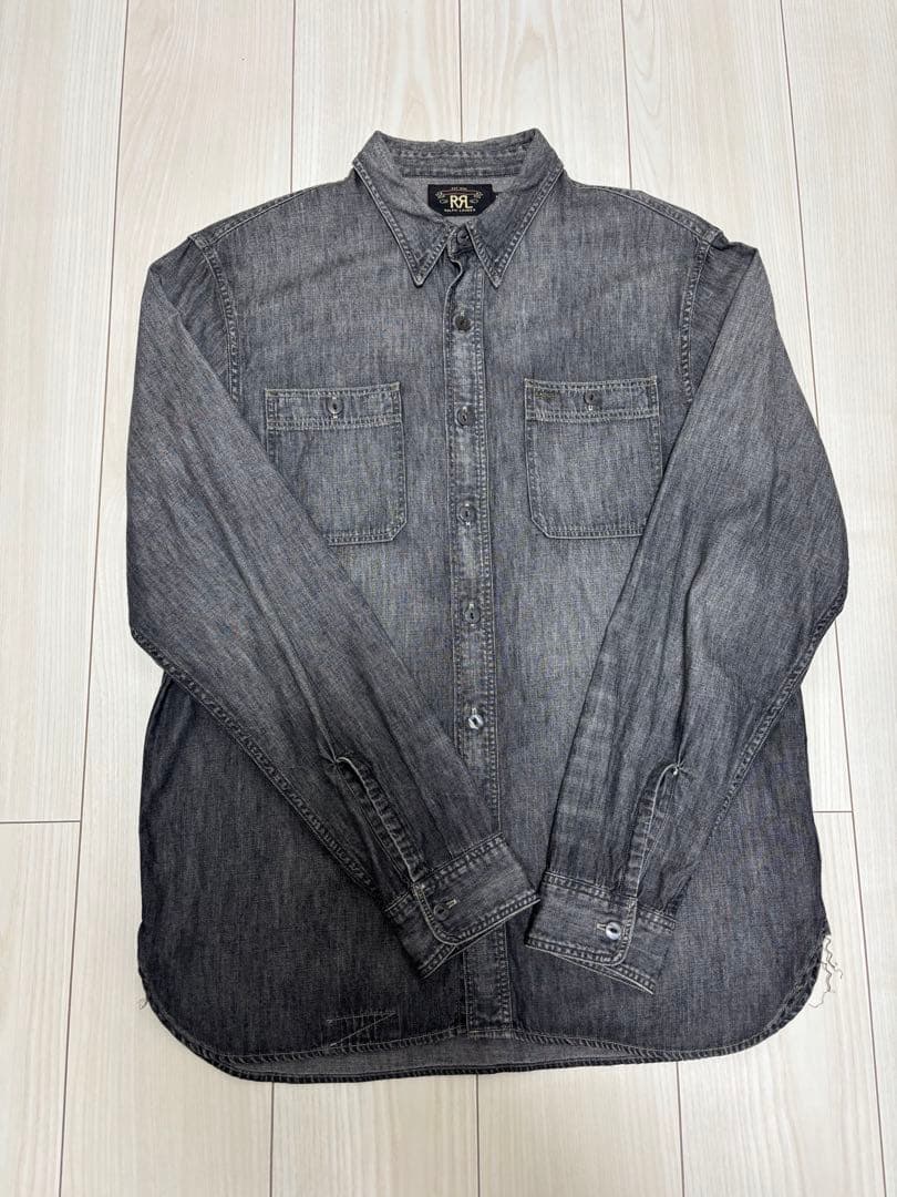 ダブルアールエル　ブラックシャンブレー【M】 楽天市場】RRL ダブルアールエル シャツ サイズ:XXL ごま塩