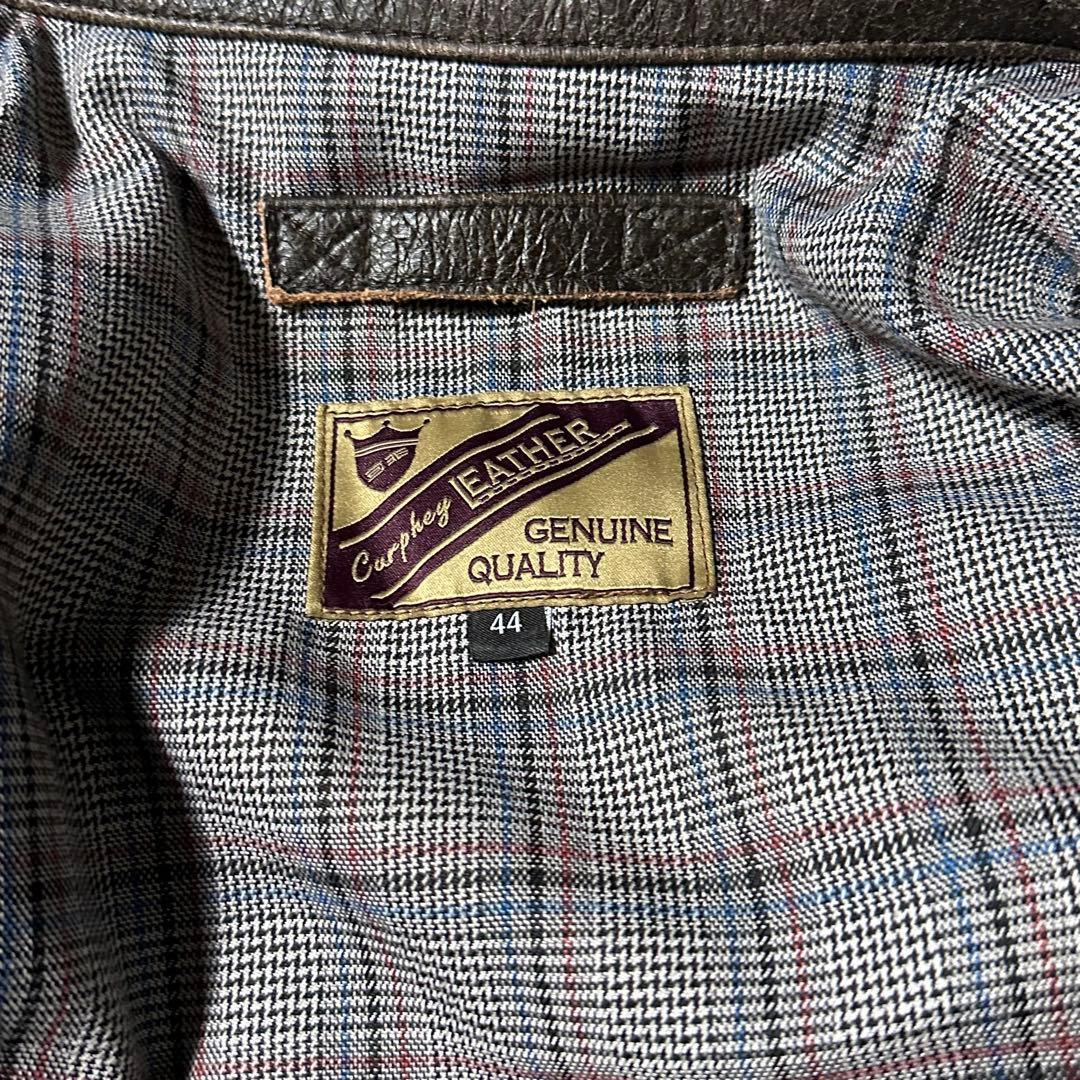 curphey leather ダークブラウン レザージャケット 44 - メルカリ