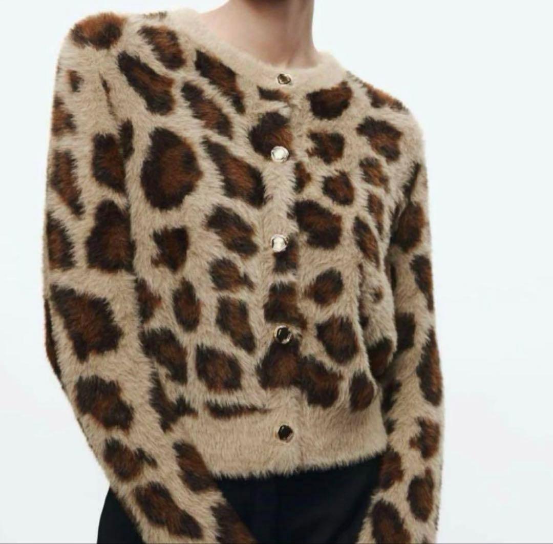 ZARA レオパード柄カーディガン - メルカリ