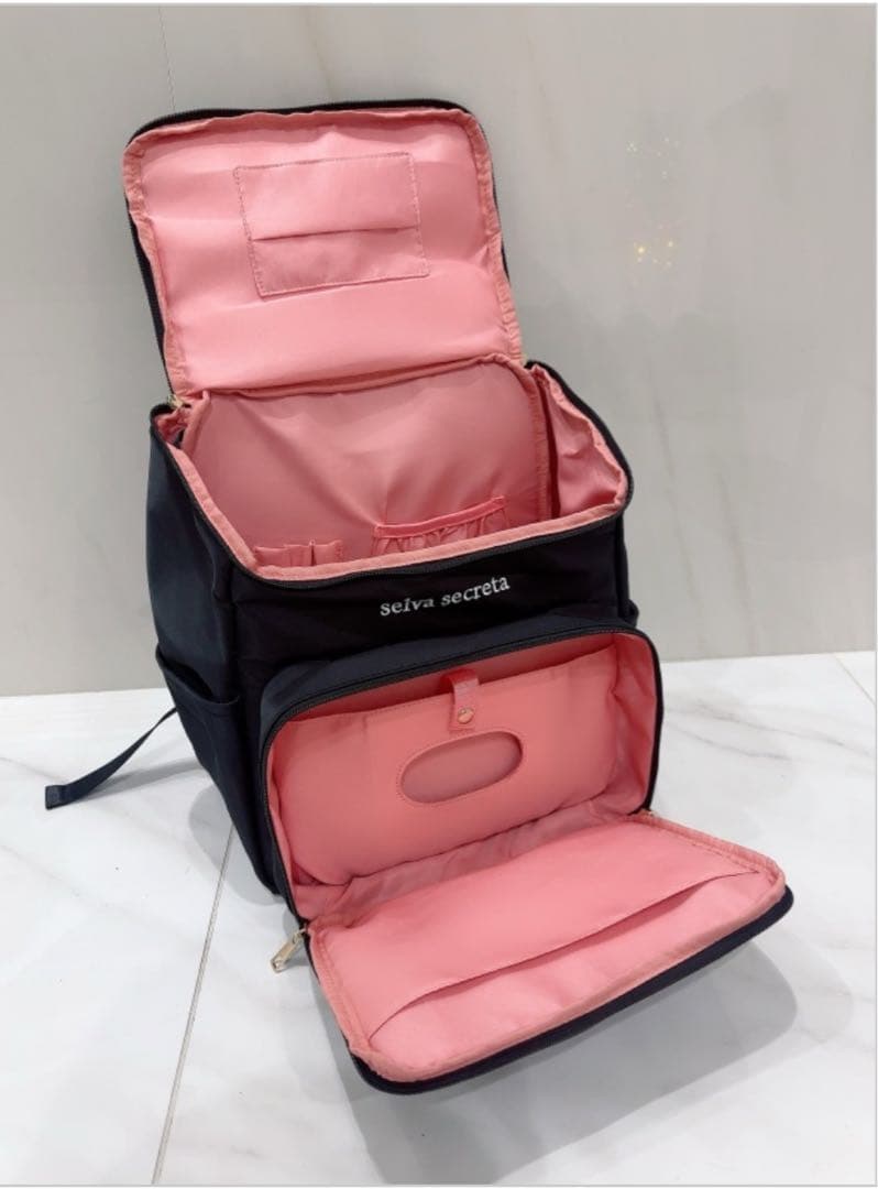 selva secreta ♡ バックパック selva secreta】bucket RUCKSACK(black×inside-pink)