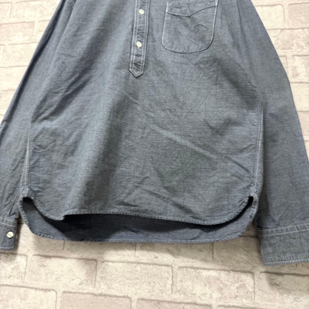 希少】桃太郎ジーンズ ハーフボタン デニムシャツ インディゴ 長袖 L