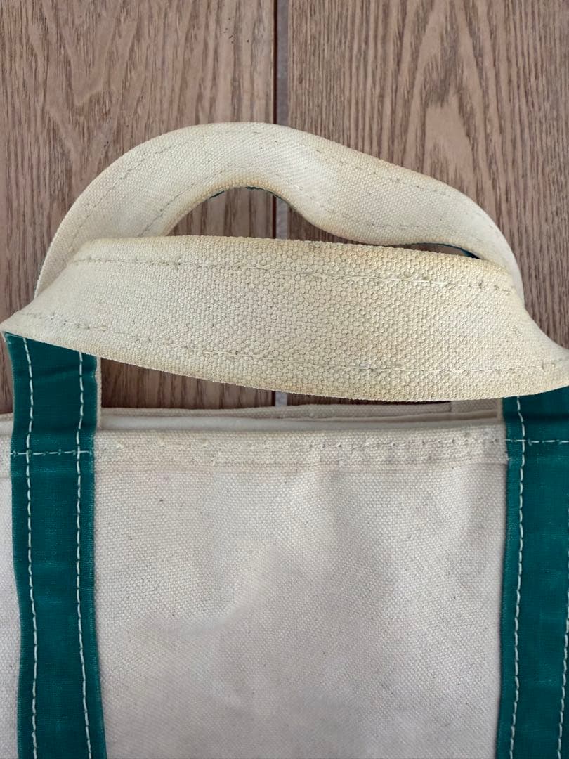 90s L.L.Bean トートバッグ アイボリー/グリーン