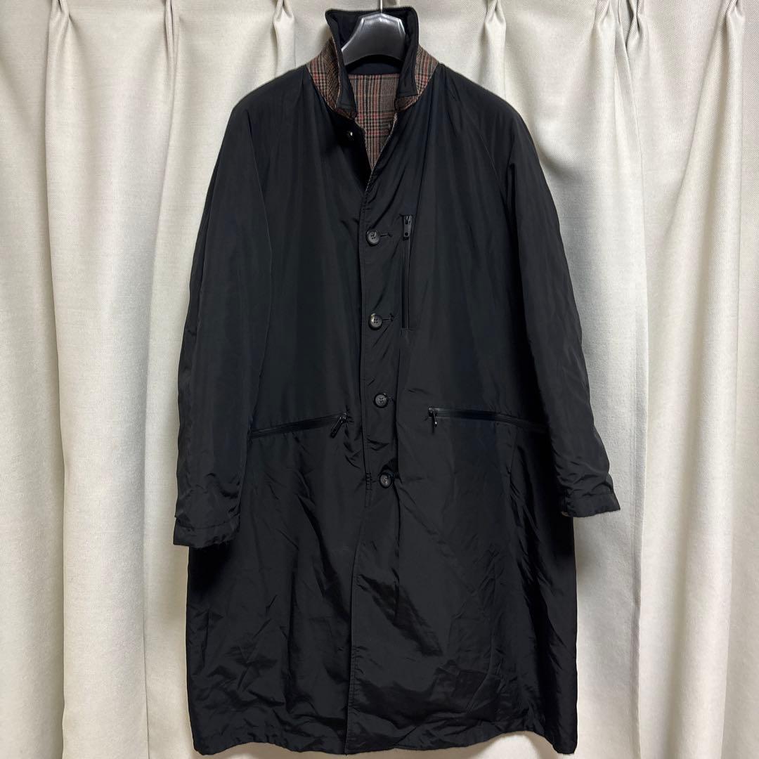 UNITED TOKYO リバーシブル ステンカラーコート チェック 無地