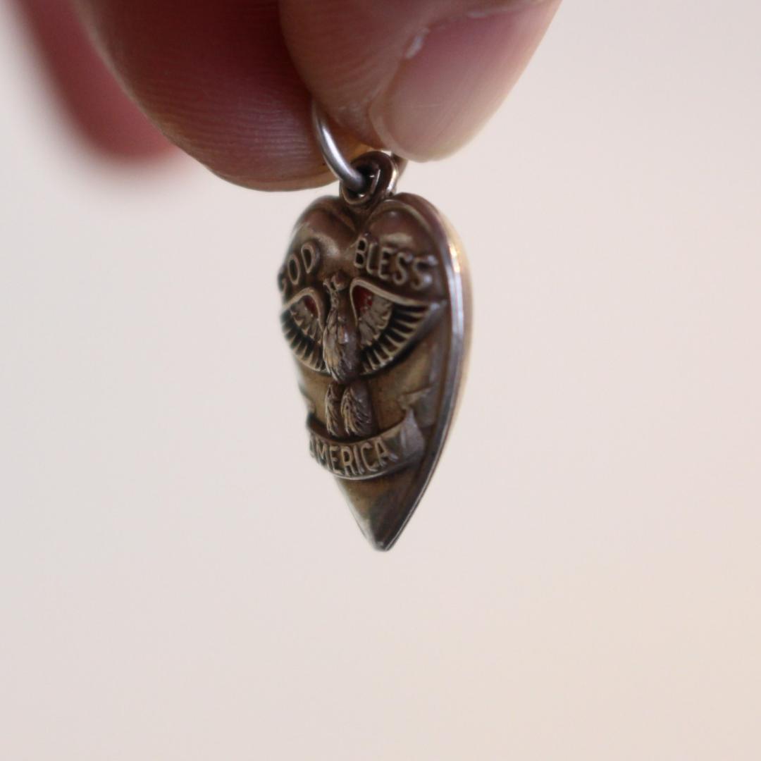 40s スウィートハートジュエリー WW2 シルバー チャーム ハート イーグル