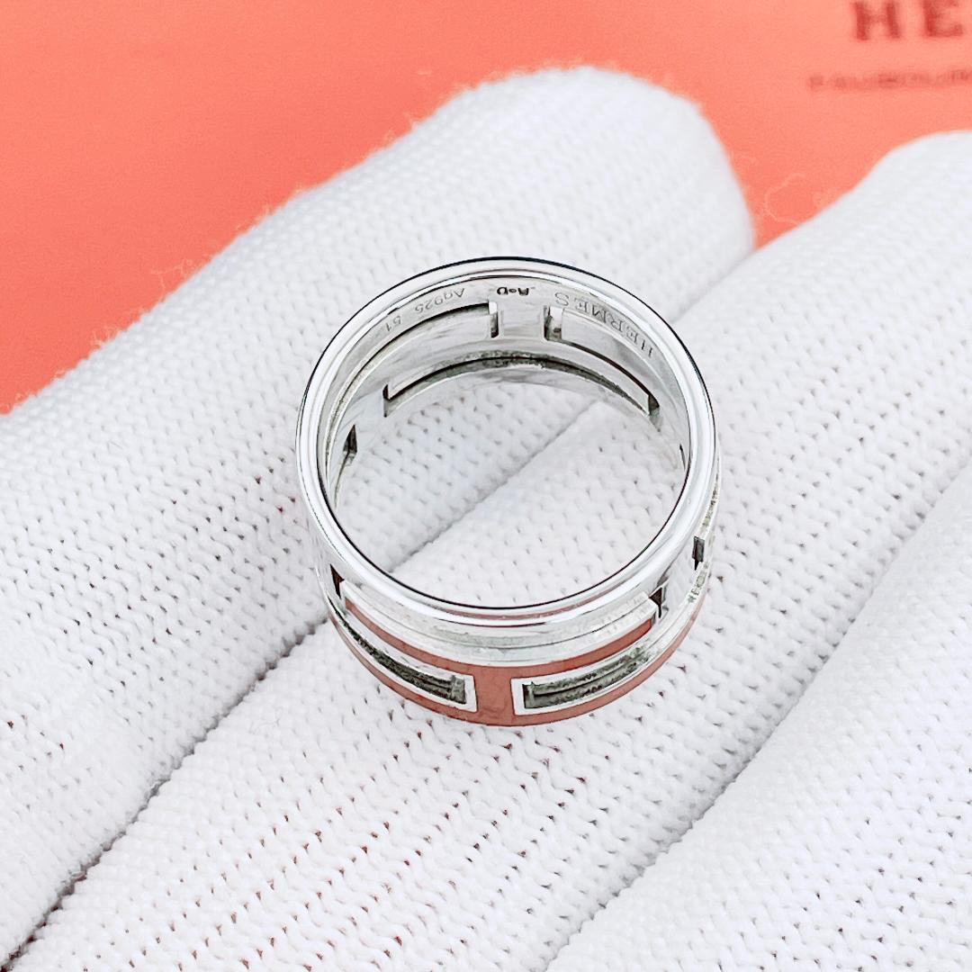 ◇エルメス◇新品仕上済 ムーヴ ムーブアッシュ リング オレンジ 11号