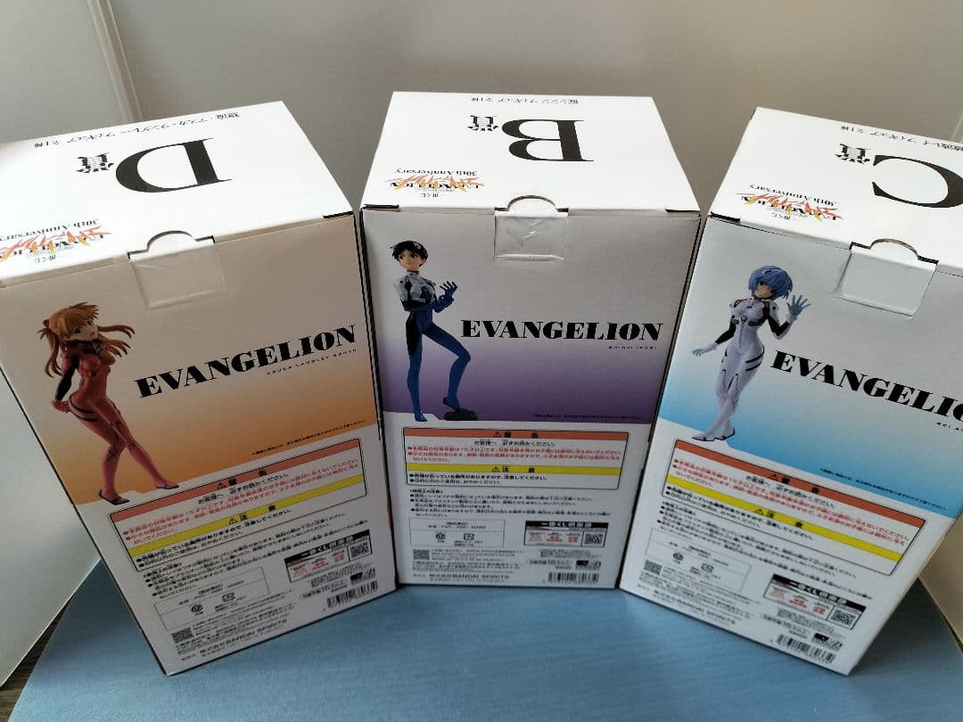 エヴァンゲリオン一番くじ　B賞シンジ・C賞レイ・Ｄ賞アスカG賞3点　全6点セット