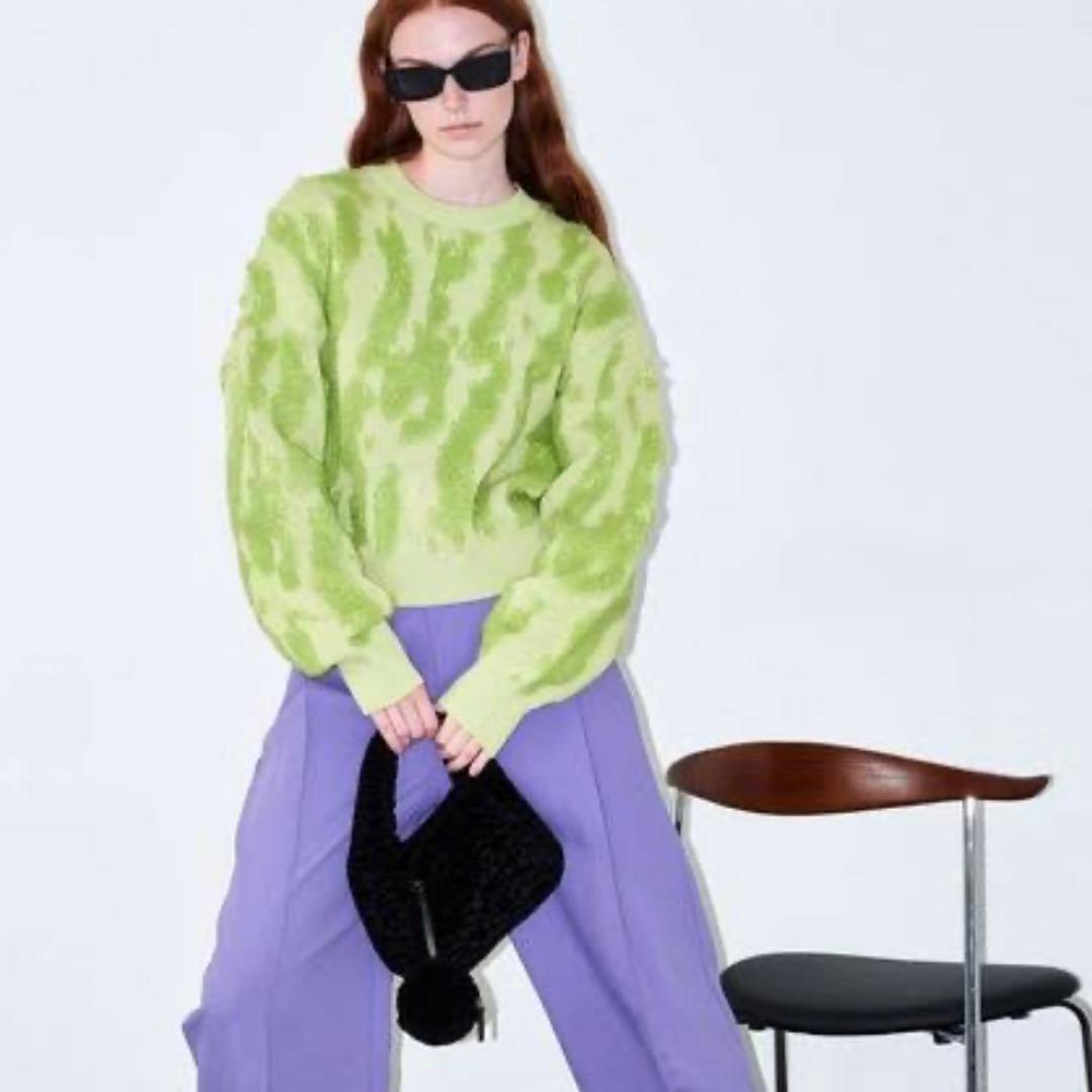 タグ付❈グラフィカルジャガードニット 派手 個性派奇抜 3D立体柄