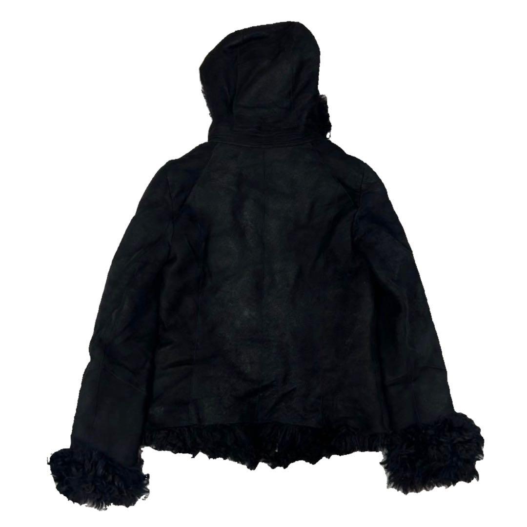 y2k 平成ギャル グランジ パンク ムートンファーライダースジャケット