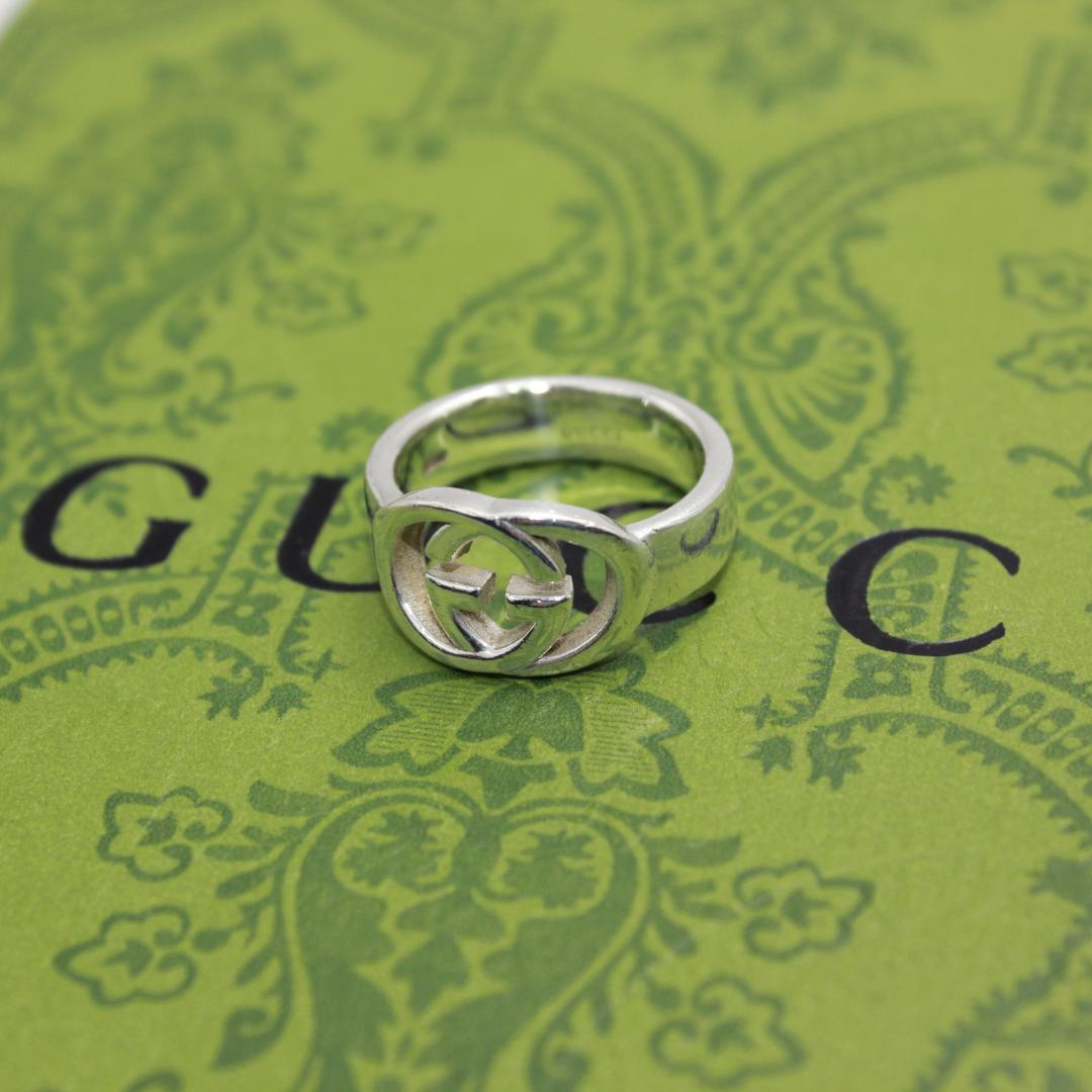 美品 GUCCI グッチ インターロッキング シルバー リング 指輪 13号 美品 GUCCI グッチ インターロッキング シルバー リング 指輪 13号