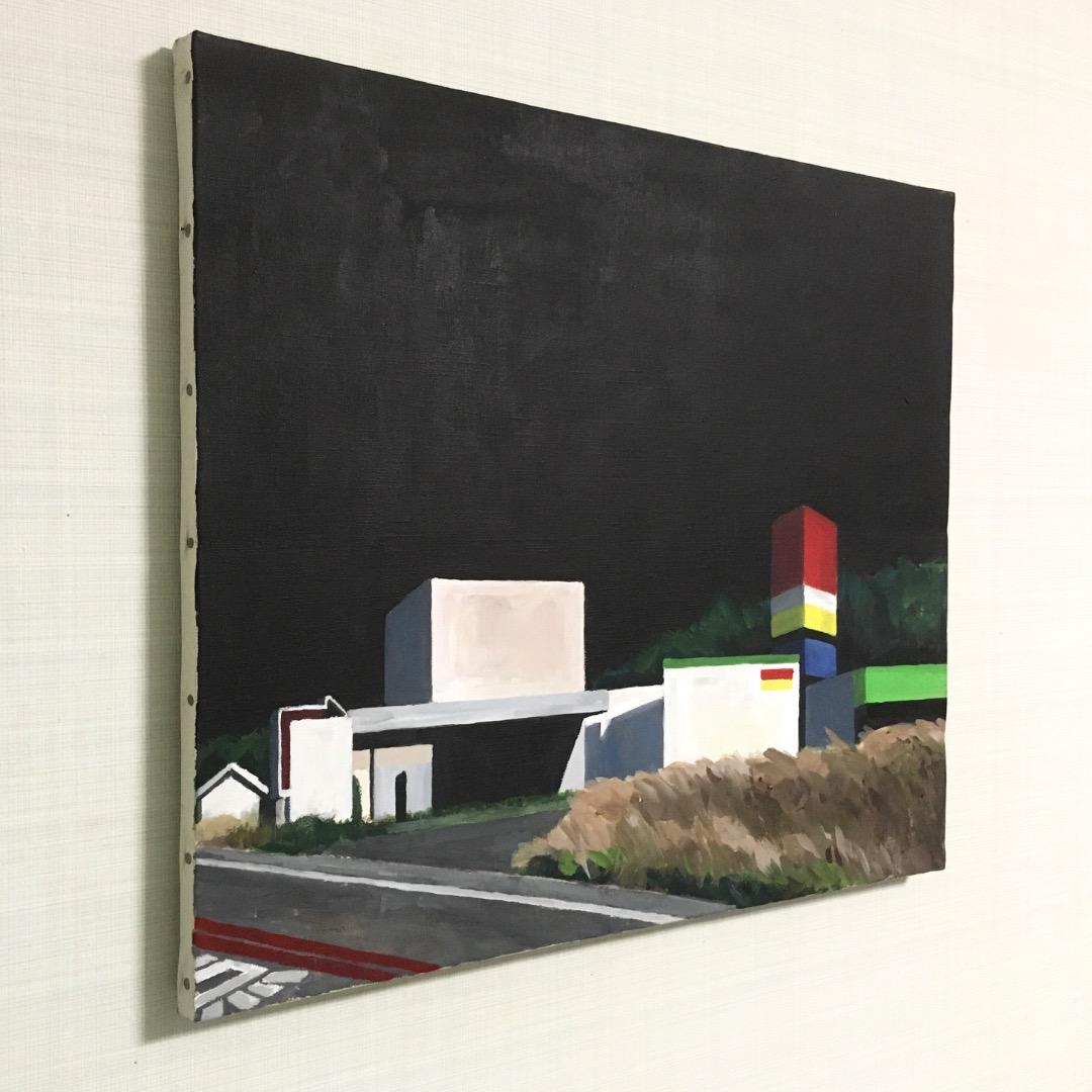 オリジナル絵画作品《看板のある風景》