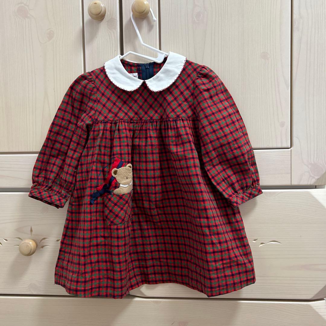 FAMILIAR オリジナルチェック柄 ワンピース 80 - メルカリ