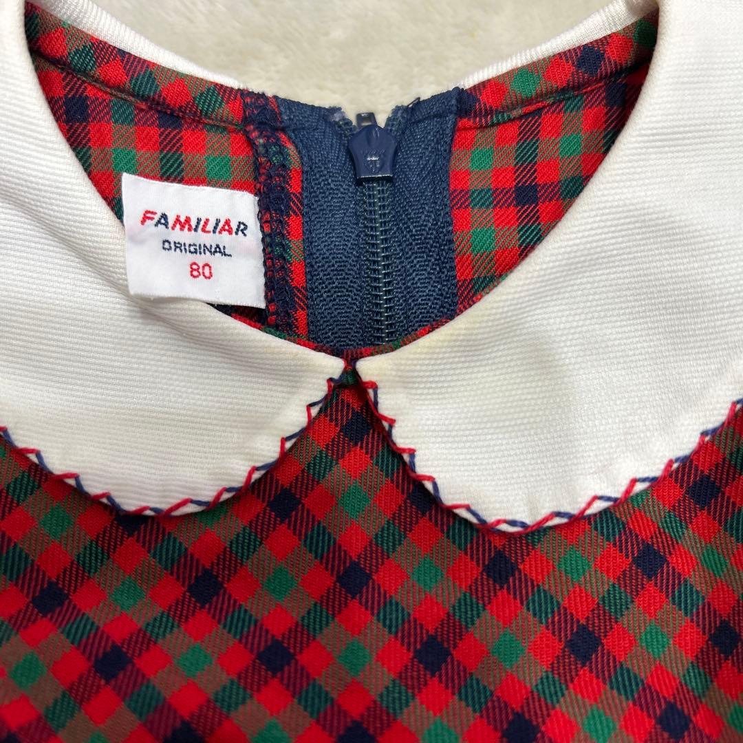 FAMILIAR オリジナルチェック柄 ワンピース 80 - メルカリ
