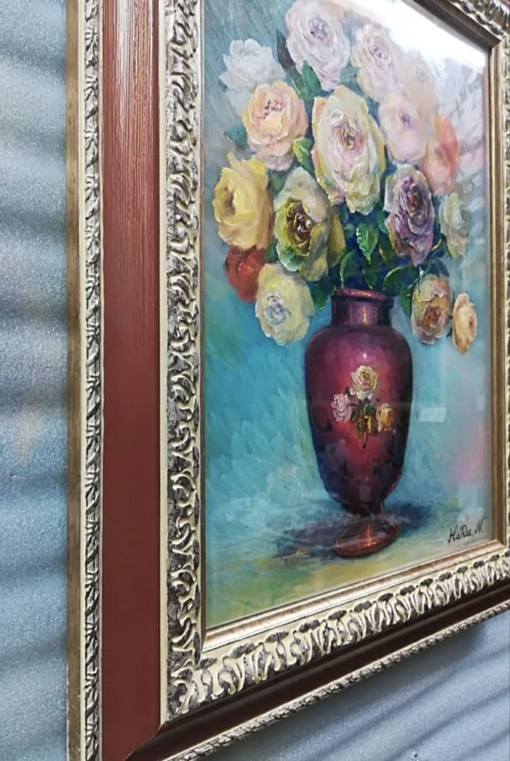 画家haru☆油彩画F12号☆薔薇☆真作、原画、一点物☆