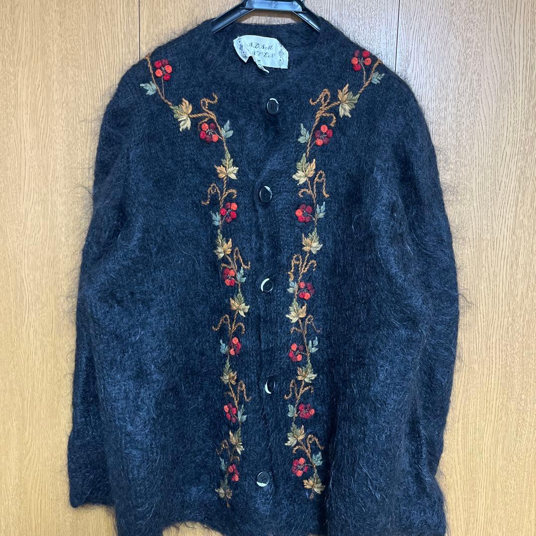 NOILL モヘア 刺繍カーディガン NOILL モヘア 刺繍カーディガン