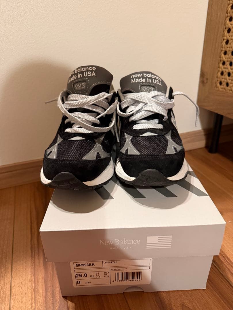 新品同様New Balance 993 26.0cm ブラック/グレー