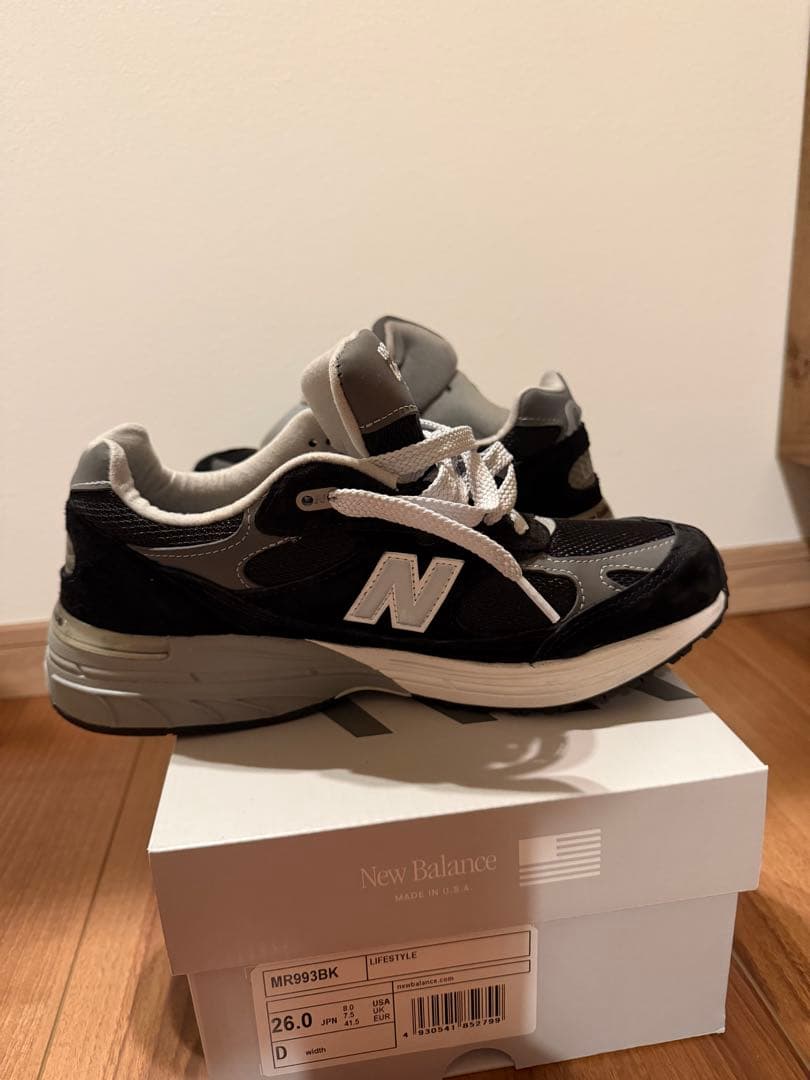 新品同様New Balance 993 26.0cm ブラック/グレー