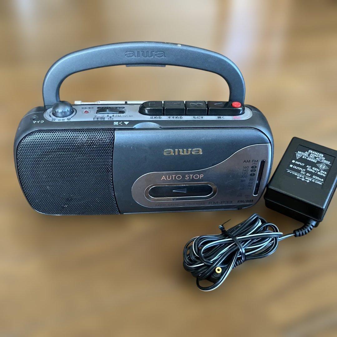 aiwa RM-P33 ラジオ・カセットレコーダー ジャンク品AC電源コード付
