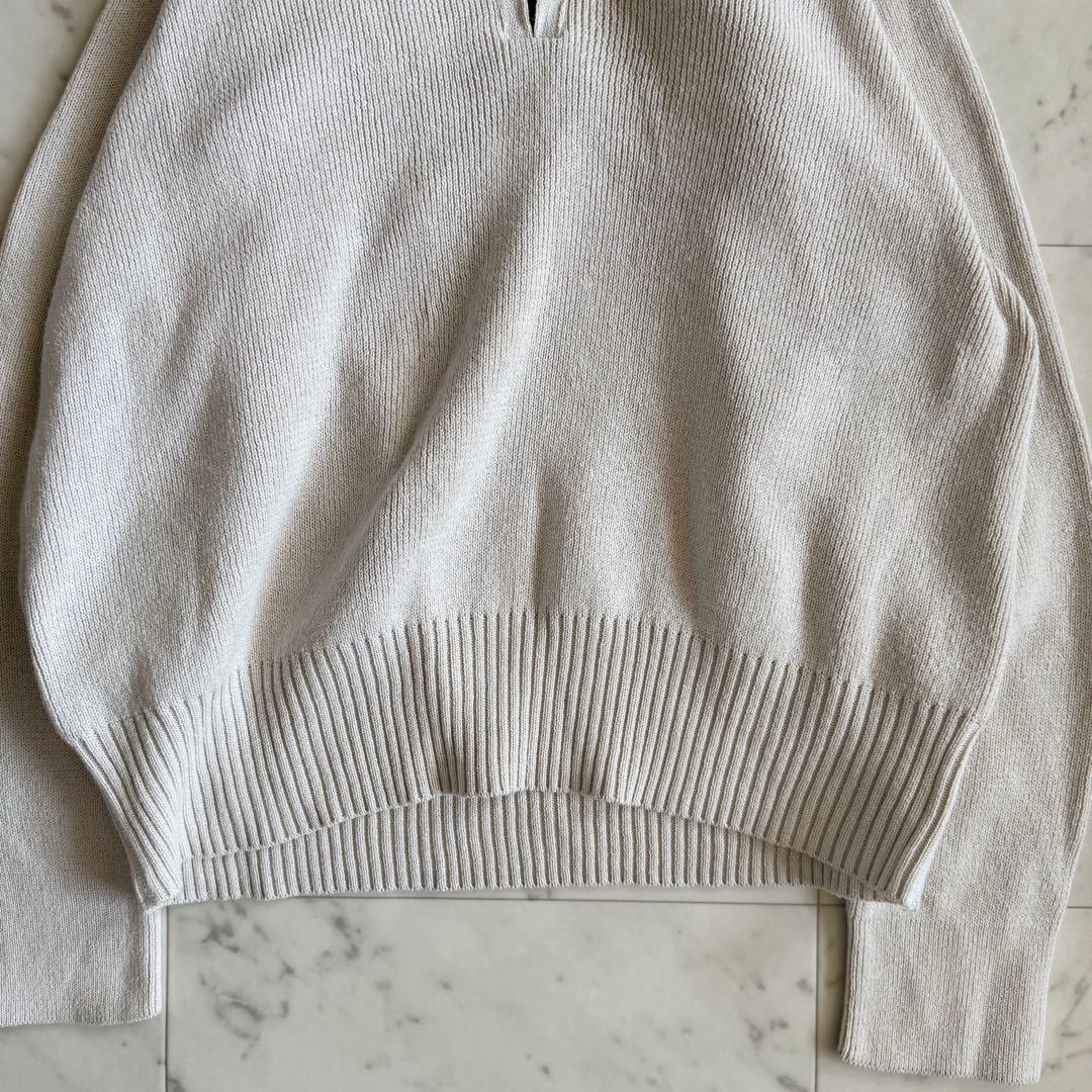 マーガレットハウエル 洗える コットンニット ハーフジップ プル