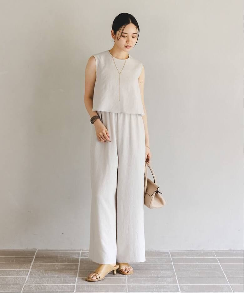 美品・25SS★Noble　ダブルクレープスリーブレスオールインワン　ノーブル 追加》ダブルクレープスリーブレスオールインワン3（つなぎ