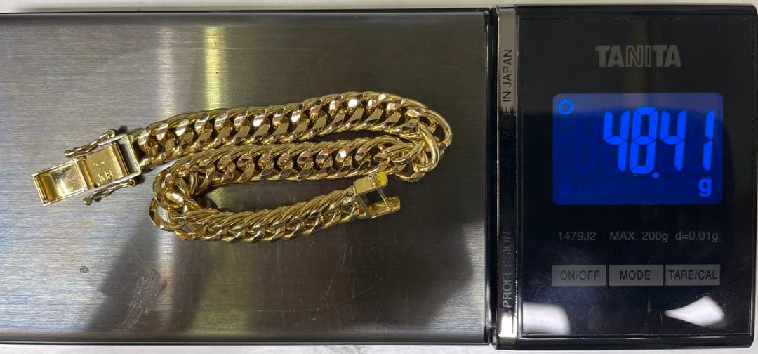 喜平 ブレスレット ミラーカットダブル 48g 19cm 8.5mm