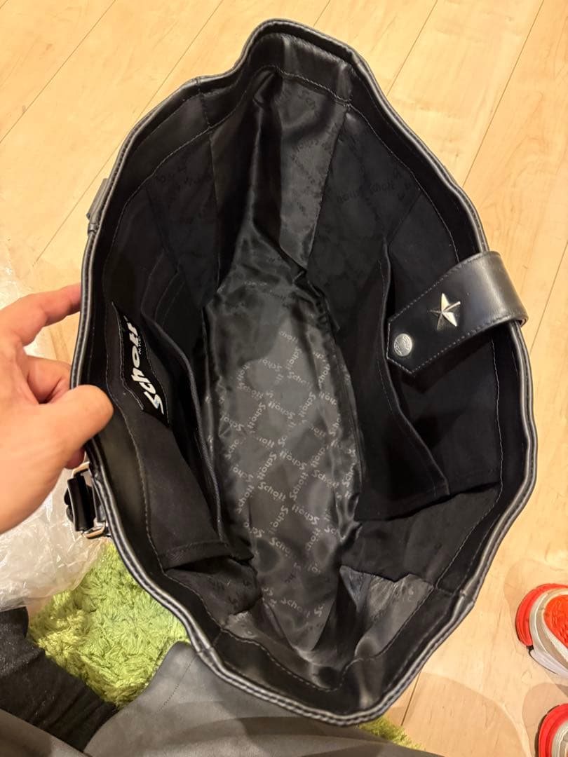 む　《新品未使用》　Schott ライダース　トートバッグ　ブラック