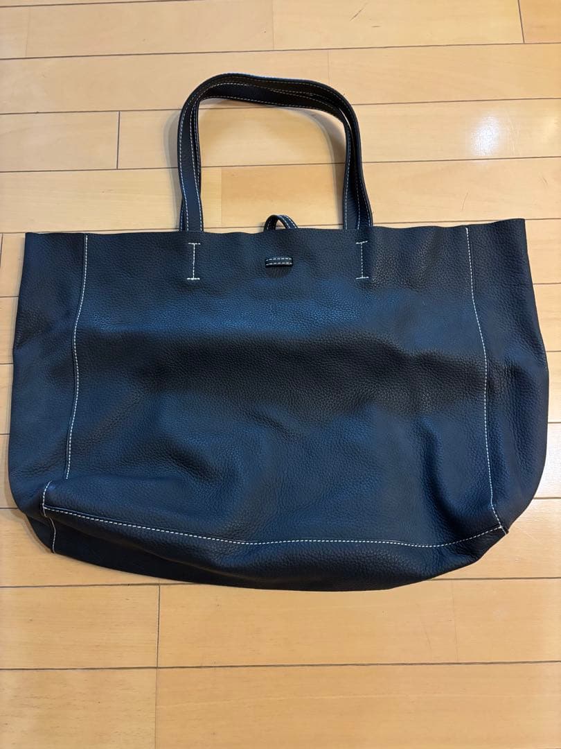 SOPHNET. ブラックレザートートバッグ SOPHNET. ソフネット LEATHER SMALL TOTE BAG レザー スモール トート