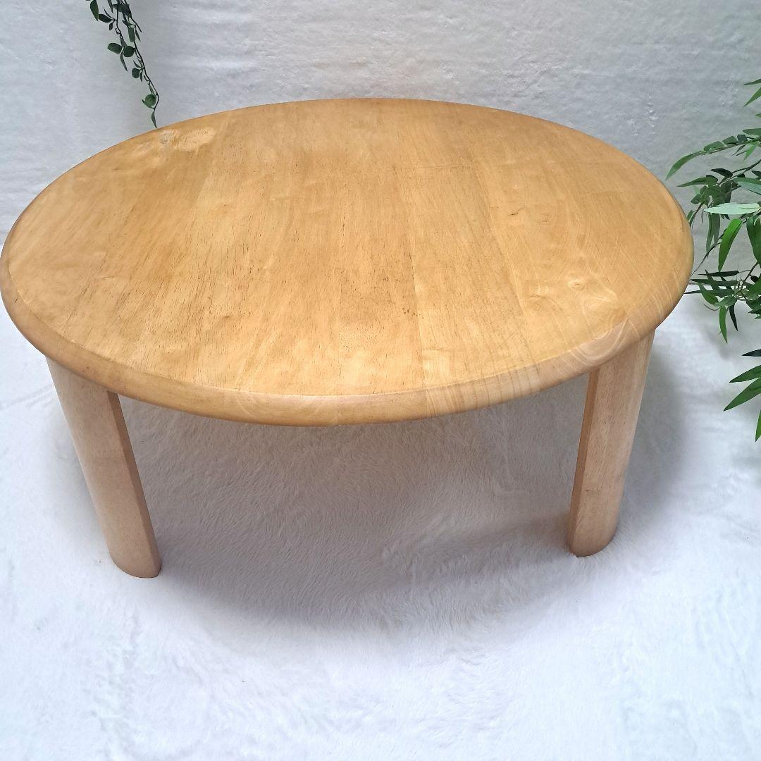 円卓　ちゃぶ台　テーブル 折りたたみ脚 木製 座卓 丸　80cm 折りたたみ 座卓 幅80 円卓 丸型 ブラウン オーク材 リビングテーブル