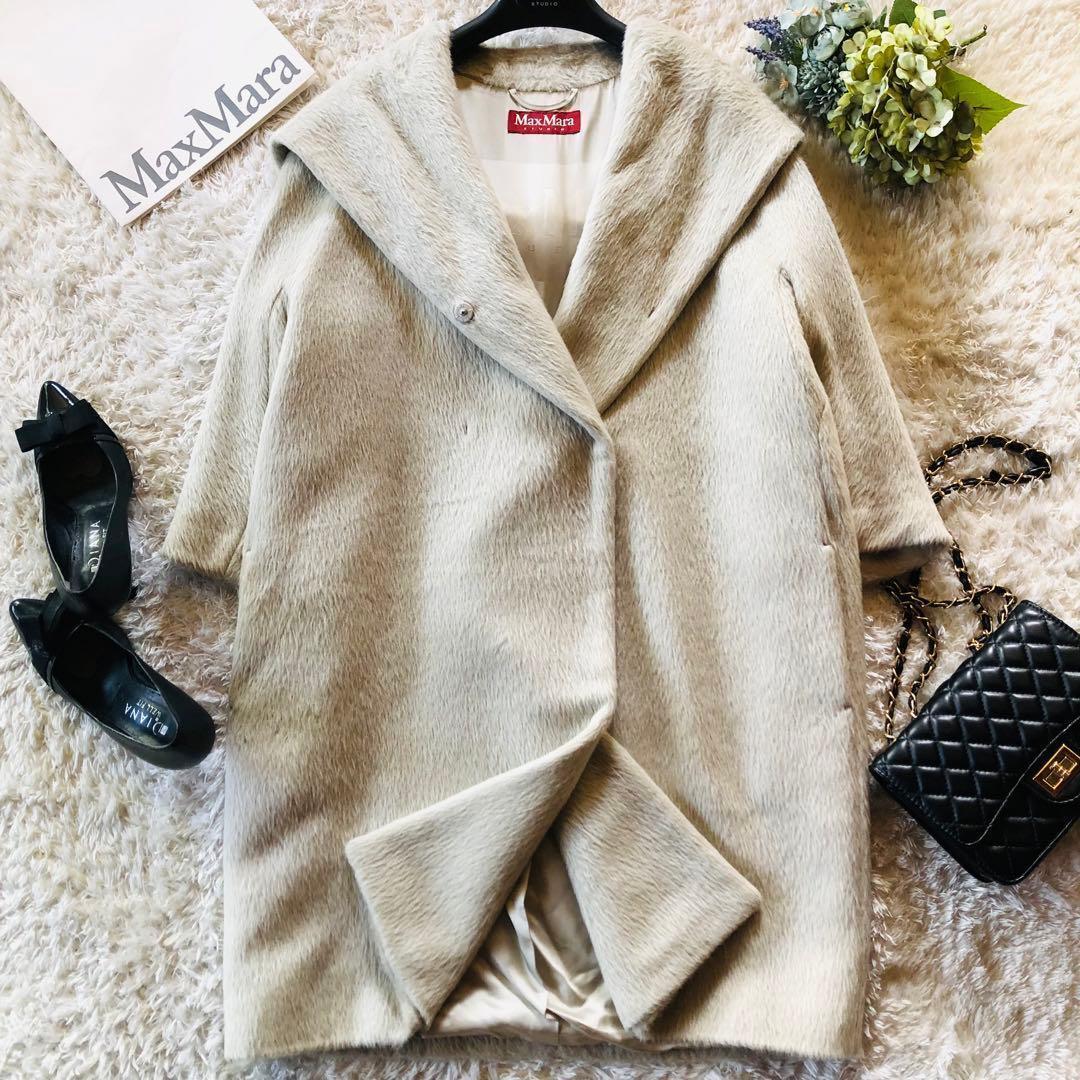 着用1回✨マックスマーラ ロングコート アルパカ フード ライトベージュ 40 楽天市場】MAX MARA マックスマーラ ロングコート サイズ:36 ベージュ