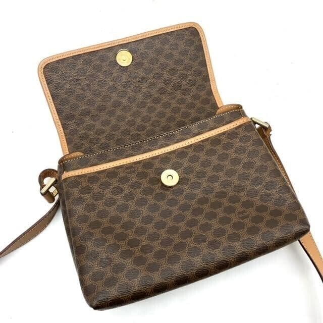 CELINE マカダム柄 ショルダーバッグ ブラウン トリオンフ セリーヌ