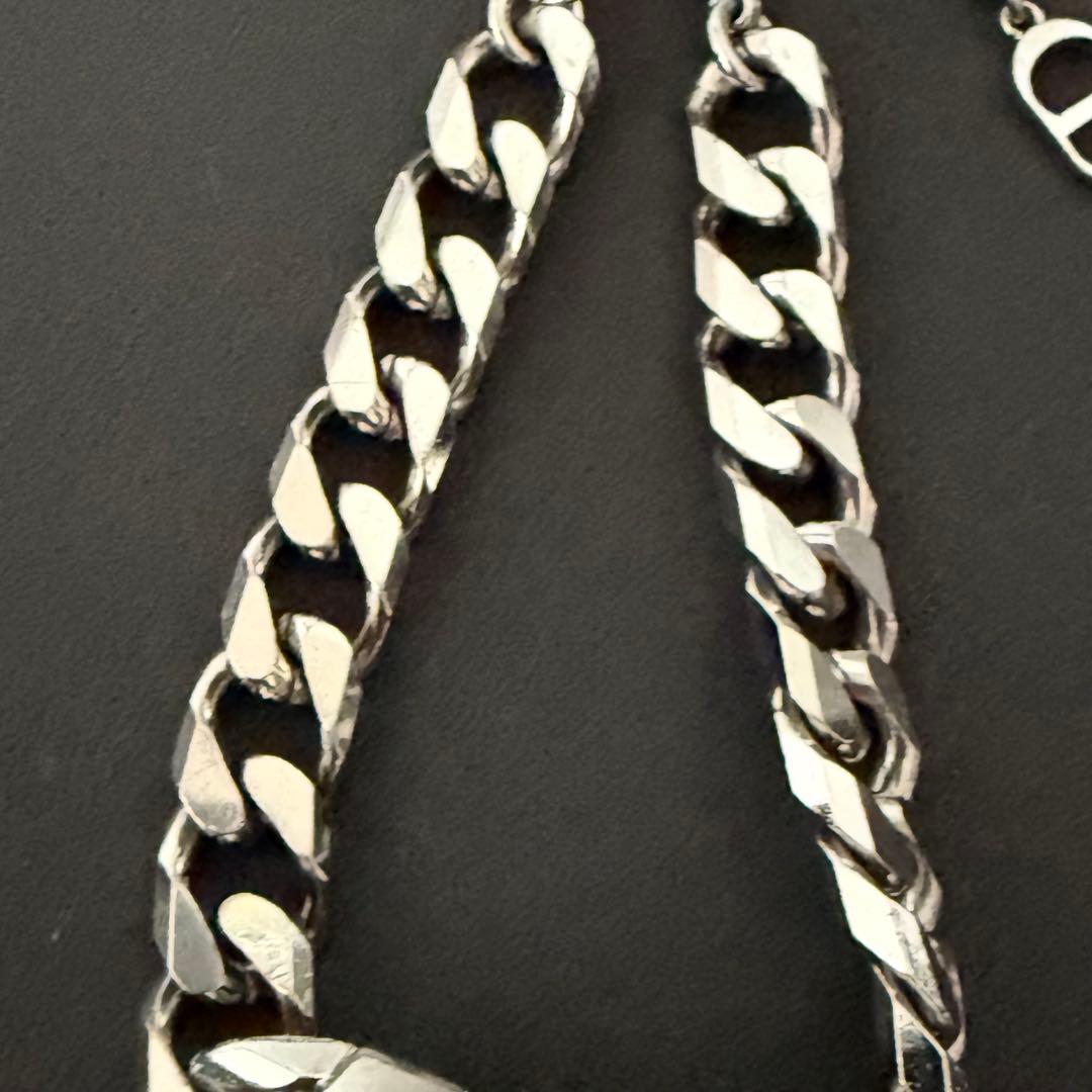 極美品 Christian Dior ブレスレット 喜平 ラインストーンシルバー