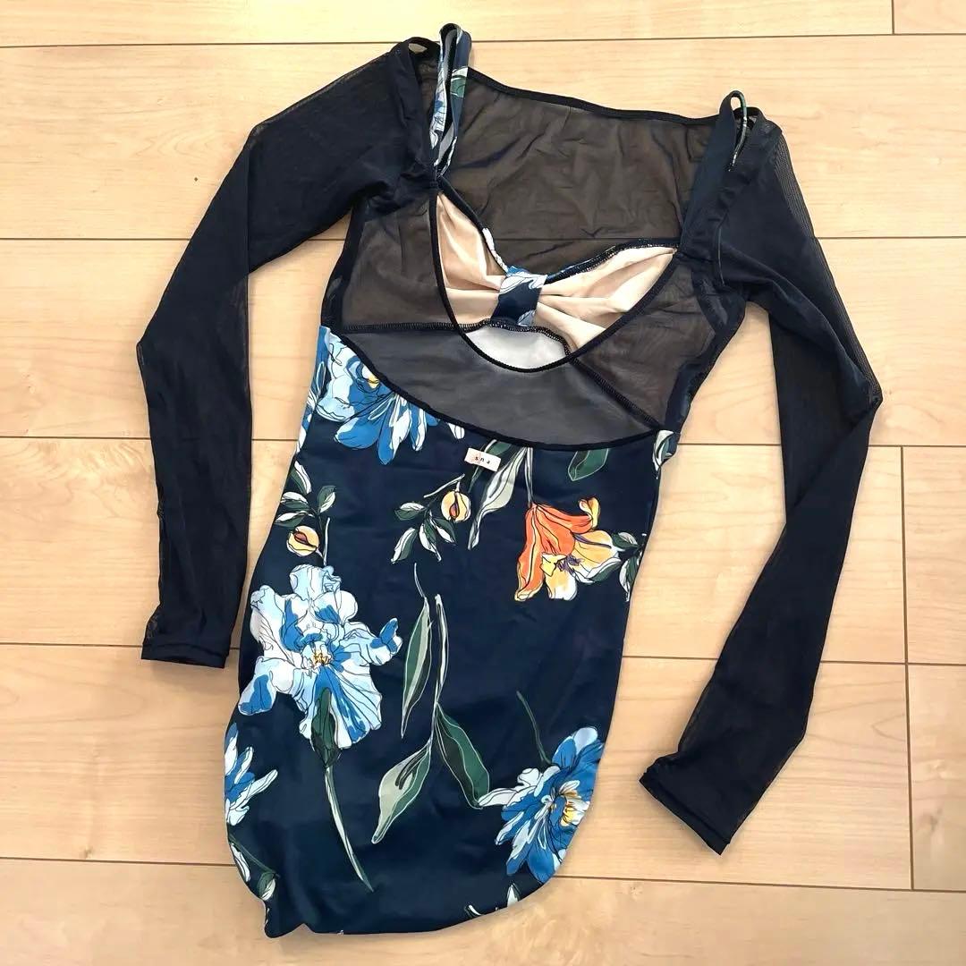 stina フラワープリント レオタード L - メルカリ