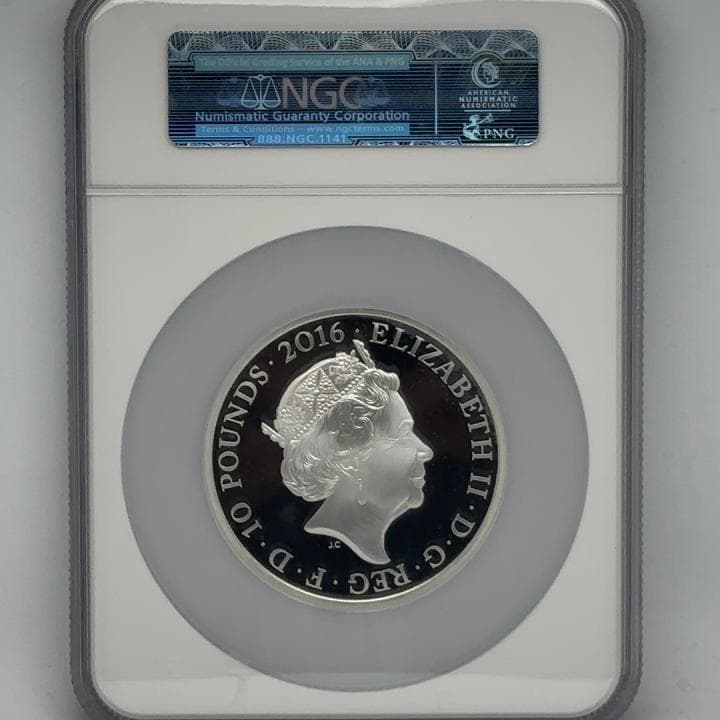 2016 エリザベス2世生誕90年 10ポンド 5オンス銀貨 PF70 - メルカリ