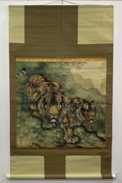 「猛虎」絹本 大幅 掛軸〈タイガース・阪神〉