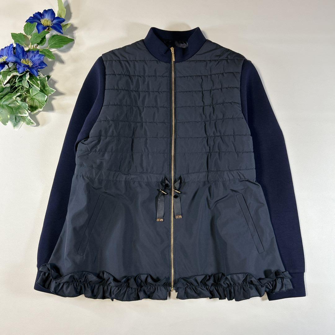 HUIT bouquet ペプラム フリル裾 ダウンジャケット キルティング M HUIT bouquet（ユイット ブーケ） コート アウター キルティング 中綿