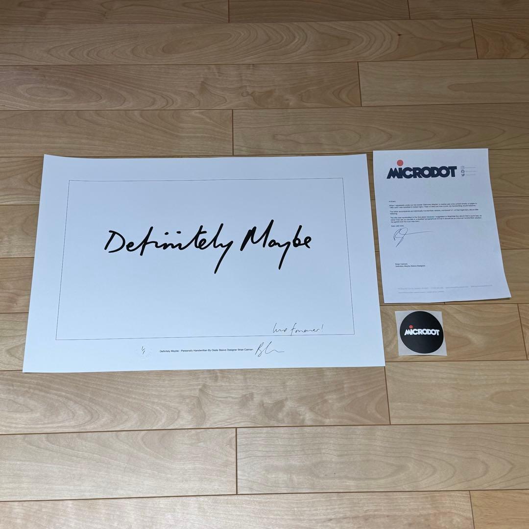 直筆サイン definitely maybe OASIS ファーストアルバムロゴ