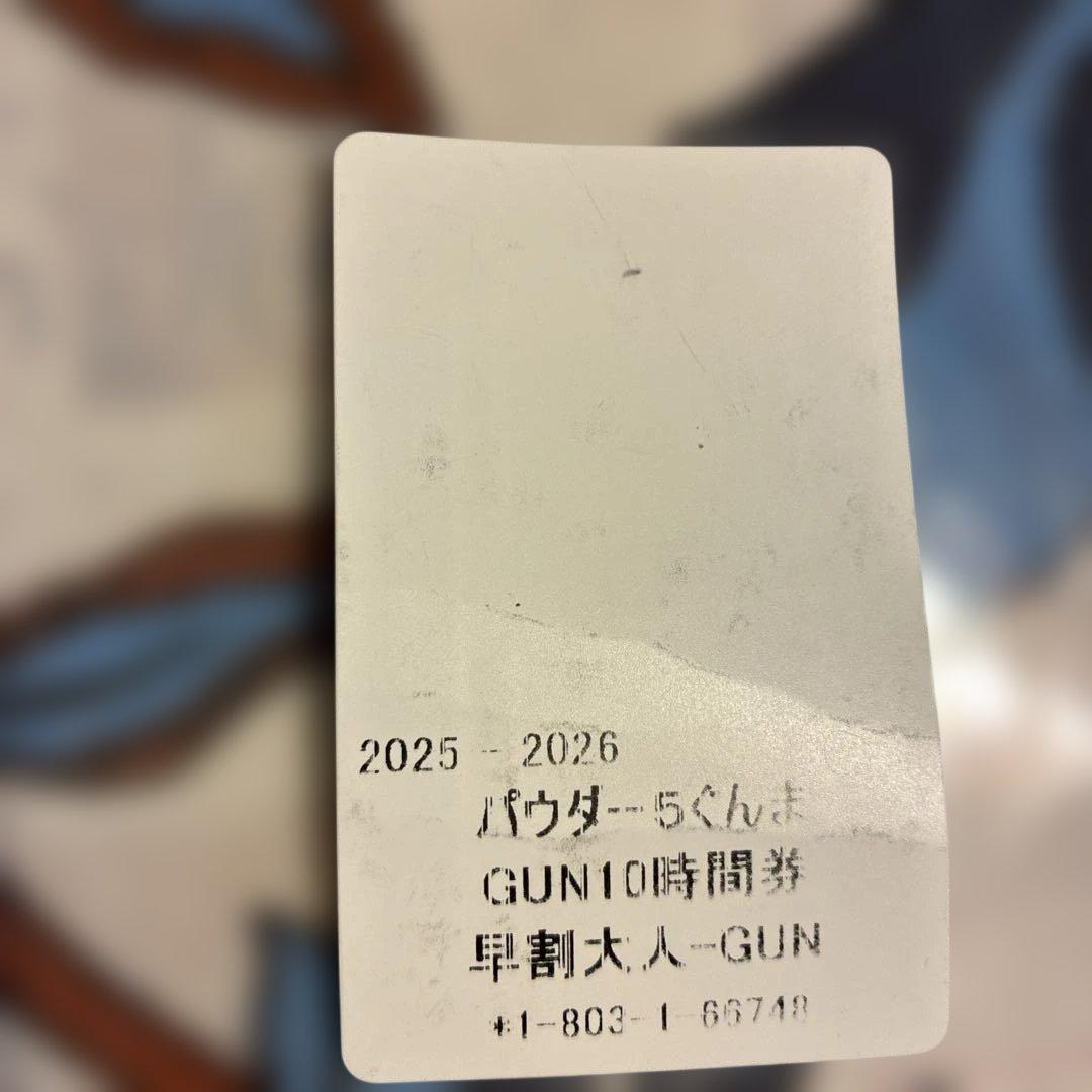 POWDER5 ぐんま GUN9時間券 残り9時間 - メルカリ