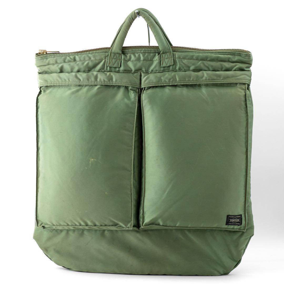 A136【ポーター／タンカー】ヘルメットバッグ ショルダーバッグ セージ