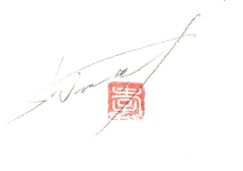 鉛筆アート「マーブル・ローズ」1点物、真筆